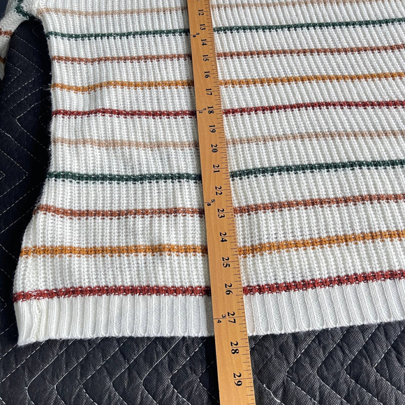 Bloomchic Sweater Womens Plus Size 26 Cream Striped Long Sleeve Boxy V-neck - Picture 10 of 10